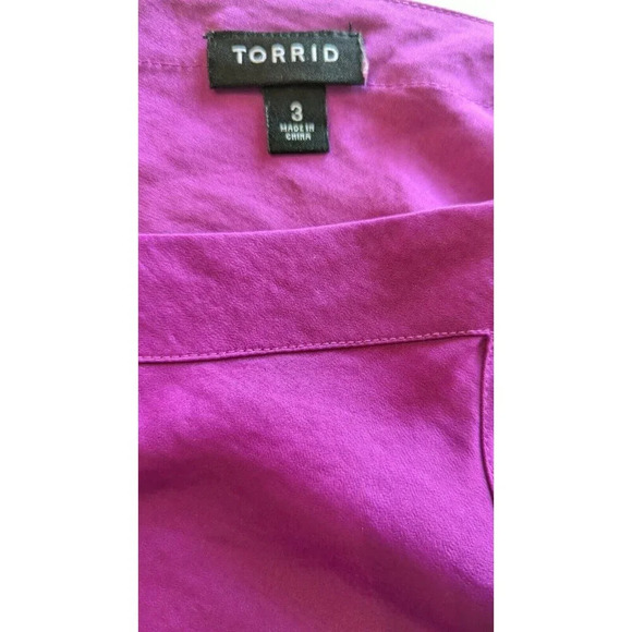Torrid Sophie Fuchsia Button Loop Silky Tank Top Adjustable Straps Women's 3X - Picture 3 of 7